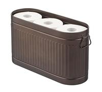 mDesign Porte-Rouleau de Papier Toilette pour 6 Rouleaux - Rangement Autonome en métal pour Rouleau de Papier Toilette - Rangement Compact pour Salle de Bain Principale ou d'invités - Bronze