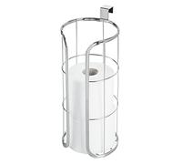 mDesign Porte-Rouleau de Papier Toilette Suspendu à la citerne - Rangement pour 3 Rouleaux de Papier Toilette - Argenté