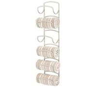 mDesign Porte-serviettes en acier pour le mur de la salle de bains - Organisateur mural - Satin