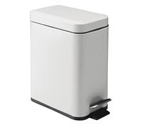 mDesign Poubelle à pédale - Poubelle avec pédale, couvercle et insert de seau en plastique, parfaite pour salle de bain, cuisine et bureau - Poubelle domestique en métal avec design ergonomique - Gris
