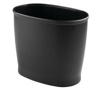 mDesign Poubelle ovale en plastique incassable, 8,5 litres, noir, 30,5 x 20,3 x 25,4 cm