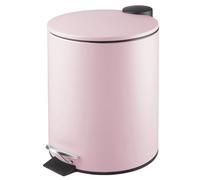 mDesign Poubelle ronde à pédale - Poubelle en métal de 5 L avec pédale, couvercle et insert en plastique - Poubelle domestique pour salle de bain, cuisine et bureau - Violet