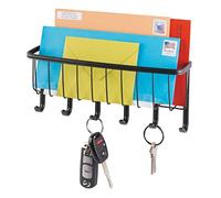 mDesign range courrier et boite à clés en acier - pour le rangement de vos clefs, lettres et brochures - porte courrier mural - noir mat