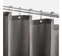 mDesign Rideau de Douche de Luxe - Rideau de Douche Cool avec Motif gaufré - Facile à Nettoyer - Rideau de Salle de Bain - Anti-moisissure - Gris