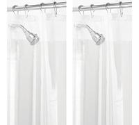 mDesign Rideau de Douche PEVA (Lot de 2) - Rideau de Baignoire -Accessoire de Salle de Bain imperméable - 12 œillets pour Un accrochage Facile - Transparent