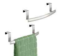 mDesign Spira Collection Lot de 2 Barres de Rangement incurvées en Acier pour Armoire ou Placard, pour Cuisine, Salle de Bain - Peut contenir des essuie-Mains, des débarbouillettes - Chrome brossé