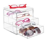 mDesign support lunette - boite de rangement plastique pour lunettes, etc. - porte lunette - en plastique - transparent