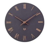 MDF Bbois Radio Commandé Horloge Murale sans Tic - Tac, Silencieux, Batterie à Quartz, Grande Facile à Lire pour la Chambre, la Maison, la Cuisine, la Chambre à Coucher (Noir-Chiffres Romains)