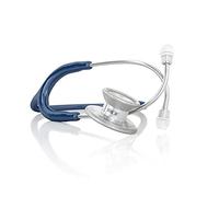 MDF Instruments, MD One Epoch Titane, Stéthosocpe léger en titane, Stéthoscope professionnel pour adultes, Pavillon Double, Tubulure bleu marine, Lyre/pavillon argent MDF777T04