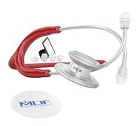 MDF Instruments, MD One Epoch Titane, Stéthosocpe léger en titane, Stéthoscope professionnel pour adultes, Tubulure bordeaux, Lyre/pavillon argent (MDF777T17)