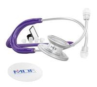 MDF Instruments, MD One Epoch Titane, Stéthosocpe léger en titane, Stéthoscope professionnel pour adultes - Pavillon Double - Tubulure violet, Lyre/pavillon argent (MDF777T08)