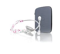 MDF MD One Epoch Titane - Stéthosocpe léger en titane, Stéthoscope professionnel pour adultes - Pavillon Double - Tubulure Sakura, Lyre/pavillon argent - Avec étui médical (MDF777TSASCM12)