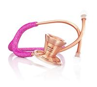 MDF Rose Féerique à paillettes-Or Rose ProCardial Stéthoscope Cardiologique Léger En Titane, MDF797TPGLRG + MDF Étui de transport stéthoscope dur - Moyen (MDFSCM12)