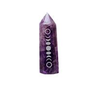 MDFCWJATHI Crystals Point Wand Rose Quartz Amethyst Column Eclipse Symbol Home Decoration Craft Precious Stones Ornaments (Color : Amethyst)