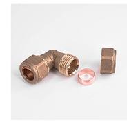 MDFCWJATHI Pipe Fittings 15mm-35mm Outer Diameter Brass Pipe Compression Joint Double-Ended Elbow Joint (Color : 22mm) MDFCWJATHI