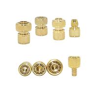 MDFCWJATHI Pipe Fittings 5pcs Brass 3/8 1/2 3/4 Inch Hose Quick Coupling Garden 8/11 16mm 20mm 25mm Hose Copper Water Stop Connector Water Accessories (Color : 3I8 x C) MDFCWJATHI