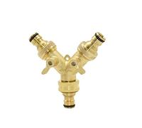 MDFCWJATHI Pipe Fittings Brass 3/4" Threaded Y Irrigation Valve Manifold 5/8" Copper 2-Way Garden Faucet Quick Connector 1 Set (Color : C) MDFCWJATHI