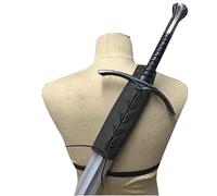 MDFCZXP Épée d'épaule médiévale - Vintage épaule arrière PU Ceinture Double Tenue Sword Kit - réglable PU Manche d'épée en Cuir - Costume médiéval Knights Gaine Accessoires,A1,4inch