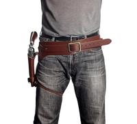 MDFCZXP Étui de Pistolet en Cuir PU, Revolver étui Porte-étui avec Ceinture Pistolero Cowboy LARP Cosplay Costume Accessoire,Marron