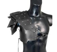 MDFCZXP Guerrier médiéval en Cuir Épaule en Cuir Épaule Espaulier Armure Guerrier Viking Armure,Noir,30cm