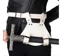 MDFCZXP Manche D'épée De Chevalier Médiéval - Ceinture Circulaire Médiévale avec Fourreau Et Rivets - Ceinture De Chevalier Steampunk Réglable - pour Les Hommes Adultes,A2,5inch