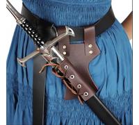 MDFCZXP Manche D'épée De Chevalier Médiéval - Ceinture Circulaire Médiévale avec Fourreau Et Rivets - Ceinture De Chevalier Steampunk Réglable - pour Les Hommes Adultes,B,5inch