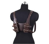 MDFCZXP Médiéval Double Épée Grenouille Titulaire, PU en Cuir Chevalier Épée Bandoulière Gear Arme Costume pour Cosplay,Marron,30cm