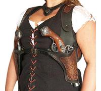 MDFCZXP Médiéval Double Pistolet Pistolet étui Silex Porte Sac Hommes Femmes boucanier Costume,Noir,20cm