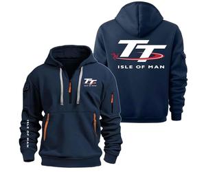 MDGCXYY Sweats à Capuche pour Homme 1/4 Zippé pour I.s.l.e of M.a.n T..t Sweats à Capuche Décontractés Sweats à Manches Longues Vêtements D'extérieur Graphiques Hauts Navy-1 XXL