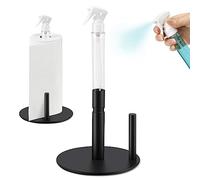 MDHAND Porte-Rouleau d'essuie-Tout Noir avec Vaporisateur en Acier Inoxydable - Support pour Rouleau de Cuisine - Support de Rouleau de Cuisine Debout avec Base Non Glissante