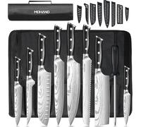 MDHAND Set de Couteaux de Cuisine, 8 pièces couteau cuisine professionnelle, acier inoxydable à haute teneur en carbone extrêmement tranchant Ensemble de couteaux de cuisine, Sac de rangement en nylon