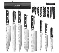 MDHAND Set de Couteaux de Cuisine, 8 pièces couteau cuisine professionnelle avec étui à roulettes, acier inoxydable à haute teneur en carbone extrêmement tranchant Ensemble de couteaux de cuisine