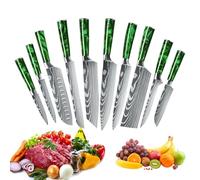 MDHAND Set de Couteaux de Cuisine,Couteaux de Cuisine 10 pièces tranchants en acier inoxydable avec manche ergonomique,Set cadeau parfait pour les cuisiniers professionnels et débutants