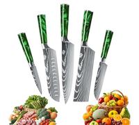 MDHAND Set de Couteaux de Cuisine,Couteaux de Cuisine 5 pièces tranchants en acier inoxydable avec manche ergonomique,Set cadeau parfait pour les cuisiniers professionnels et débutants