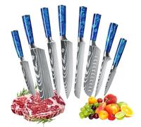 MDHAND Set de Couteaux de Cuisine,Couteaux de Cuisine 8 pièces tranchants en acier inoxydable avec manche ergonomique,Set cadeau parfait pour les cuisiniers professionnels et débutants