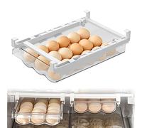 MDHAND Tiroirs porte-œufs, porte-oeufs, réfrigérateur avec rail coulissant et poignée, organisateur d'œufs de frigerator et économise l'espace du réfrigérateur, bavoir pour jusqu'à 18 œufs