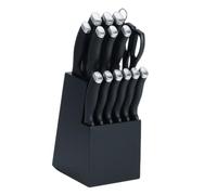 MDHANDD 16-teiliges Messerset, Küchenmesser Set mit Messerblock und Schärfer- Edelstahlmesser, Mit Ergonomischer Griff, Profis kochmesser für Küchengebrauch, Geschenkverpackung.Schwarz