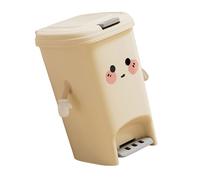 MDHQ Poubelle à double ouverture de couleur crème avec mécanisme à pression et marche 8 L, 10 L, 15 L, grande capacité pour un usage domestique