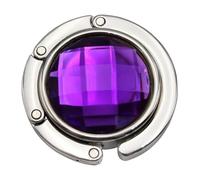Mdingbao-Crochets polyvalents Portable Practical Folding Crystal Hanging Bag Hook Personality Bag Hook Diamond-Free Metal Hanging Bag Buckle Hanging Bag Hook, Ganci da parete adesivi forti(Purple Crys
