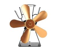 MDKSOUITY 5 Blade Heat Powered Stove Fan, Fireplace Fan with Thermoelectric Technology, Self - Powered Aluminum Alloy Thermal Fan with Trapezoidal Base for Wood and Kerosene Stoves, Ideal fo (Or)
