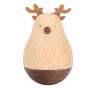 MDKSOUITY Jouet Wobbler Poly en forme de cerf, mignon jouet oscillant et équilibré, artisanat en bois précieux avec coffret cadeau en boîte kraft pour décorer la table