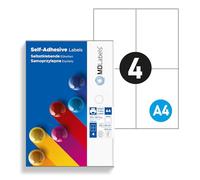 MDlabels Lot de 400 étiquettes autocollantes universelles DIN A4 105 x 148 mm - Papier mat - Imprimables - Blanc