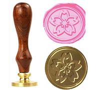 MDLG Tampon de cire vintage japonais avec motif fleur de Sakura et poignée
