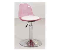 MDLOCJHF Haute Acrylic Bar Stool with Clear Back Armless Kitchen Counter Height Barstool Adjustable Hydraulic Swivel Bar Chair for Kitchen Dining Pub Cafe Salle(Roze)