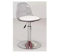 MDLOCJHF Haute Acrylic Bar Stool with Clear Back Armless Kitchen Counter Height Barstool Adjustable Hydraulic Swivel Bar Chair for Kitchen Dining Pub Cafe Salle(Grey)