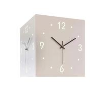 MDLOCJHF Horloge Murale Horloge d'angle Double Face avec Horloge Murale numérique carrée de Luxe légère et Moderne - Mouvement de Quartz Silencieux et décoration Murale à Bande Lumineuse à LED Bureau