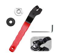 MDLSDE Clé à Molette de Meuleuse D'angle, Clé à Broche Ergots Réglable de 15-55 mm D'angle Métallique avec Douille Hexagonale avec Allen et 2 Bride Filetée Manche en Plastique Antidérapant Rouge