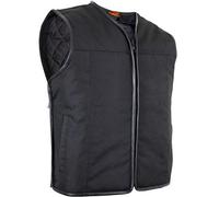 MDM Gilet Moto Biker Textil Homme - Coupe-Vent & Déperlant, 4 Poches - Ajustable +5 cm - Idéal pour Patchs (FR/ES, Alpha/lettres, TG, Taille normale, Taille normale, Noir)