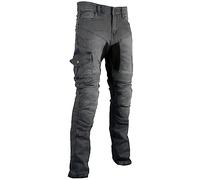 MDM Jean de moto cargo pour homme avec protections en gris, Gris délavé, 30W x 32L