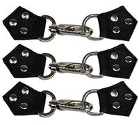 MDM Lot de 3 gilets en cuir avec boucles de fermeture pour équiper, chrom, Einheitsgröße Große Größen